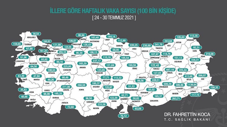 VAKALAR  2 İL HARİÇ ARTTI
