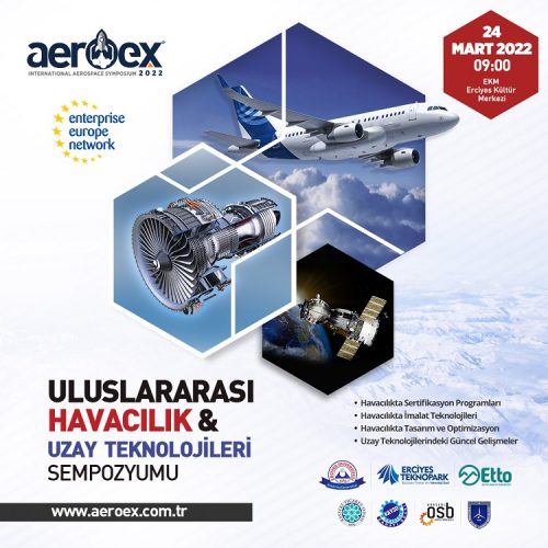 ‘AEROEX 2022’ ULUSLARARASI HAVACILIK VE UZAY TEKNOLOJİLERİ SEMPOZYUMU YAPILACAK