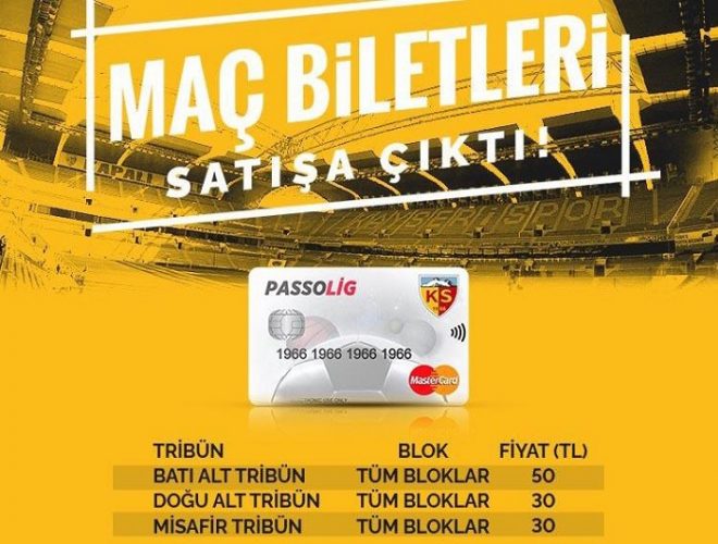 Kayserispor – Gençlerbirliği maç biletleri satışa çıktı