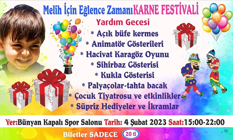 ‘Melih Eymen için Eğlen’ festivali ücretsiz yapılacak