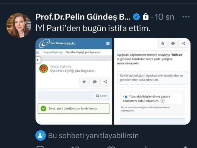 Pelin Gündeş Bakır İYİ Parti’den istifa etti