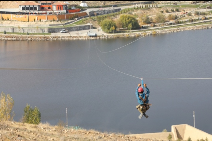 İncesu Zipline’de denemeler başladı