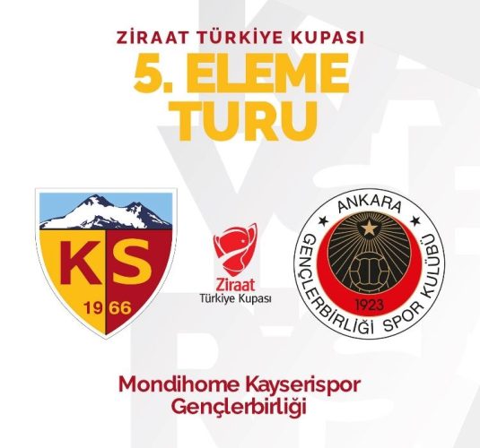 Kayserispor’un Türkiye Kupası 5’inci Tur’unda rakibi Gençlerbirliği oldu