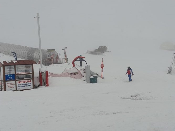 Son Cemre düşerken kar yağdı. Erciyes’te kar kalınlığı 97 santimetreyi buldu