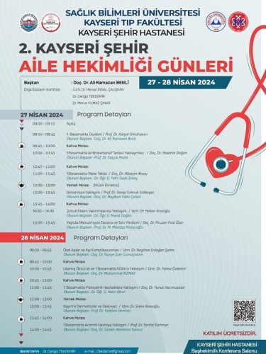 Kayseri’de 2.Aile Hekimliği Günleri düzenlenecek