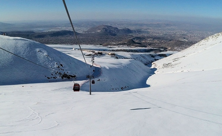 Erciyes Kayak Merkezi’nde gondol yaya biniş fiyatları güncellendi