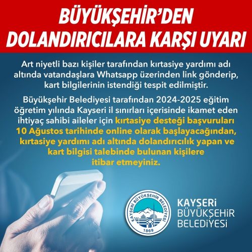Büyükşehir’den kırtasiye dolandırıcılığı uyarısı