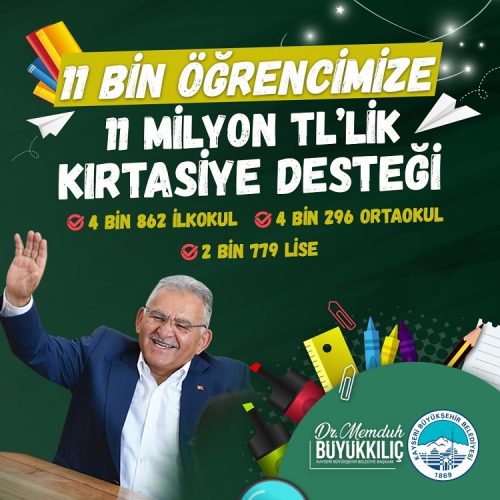 11 bin öğrenciye kırtasiye desteği
